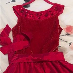 American girls Christmas dress red